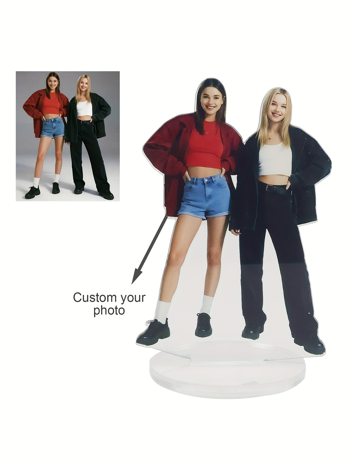 1-Piece 2D Flat Personalized Photo Decor - Custom Acrylic Photo Double-Sided Keepsake